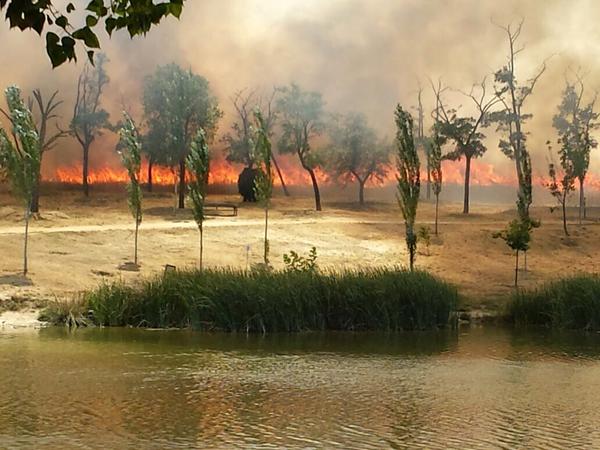 incendio en Butarque Leganés