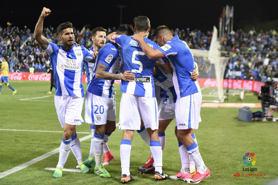 El Lega celebra su victoria ante Las Palmas.