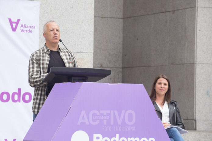 mitin unidas podemos plaza españa izquierda unida alianza verde campaña electoral elecciones