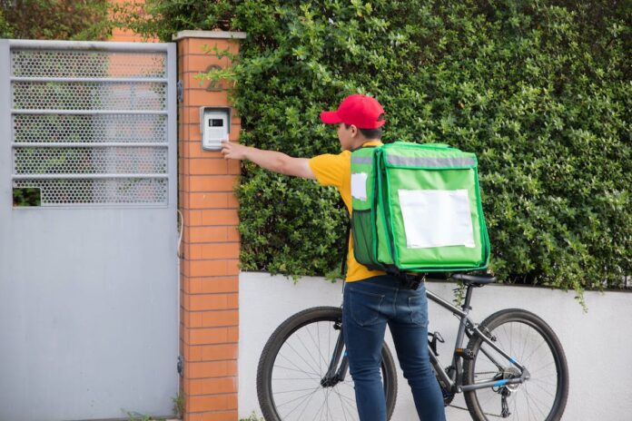 repartidor comida bicicleta