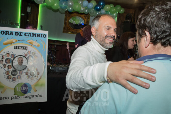 fiesta final elecciones 2023 campaña mitin uleg union por leganes carlos delgado