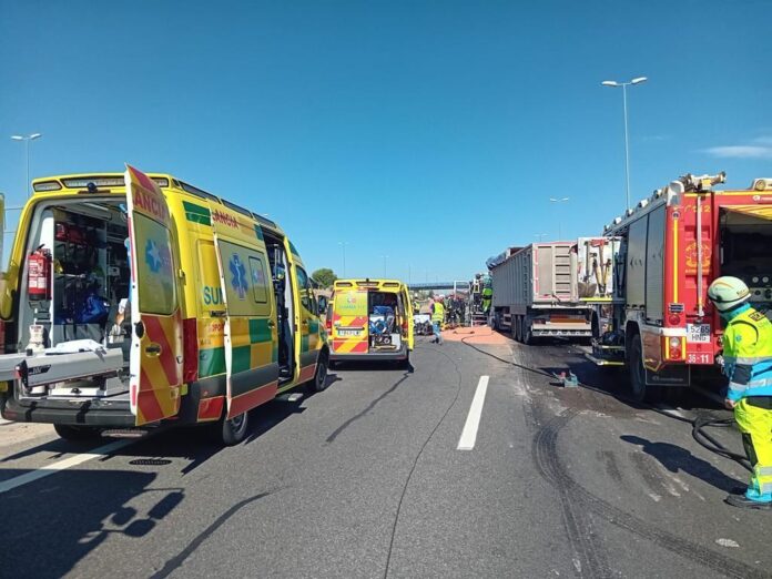 accidente madrid dos camiones