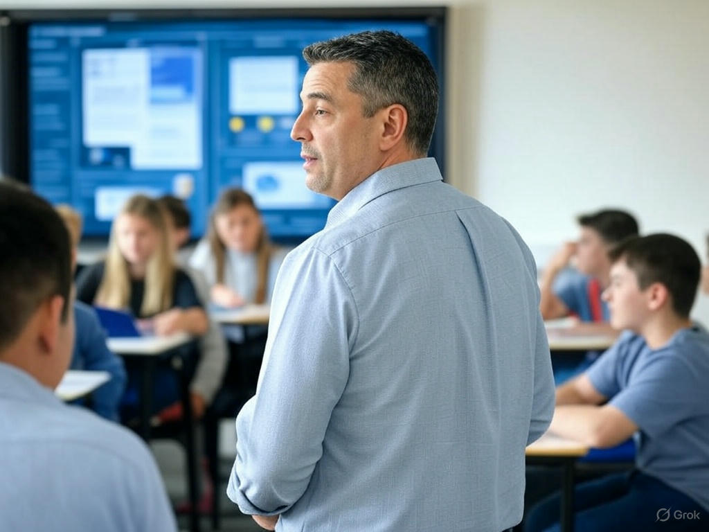 profesor dando clase generado por Grok