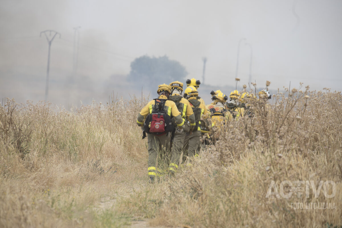bomberos forestales incendio leganes